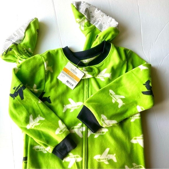 Carters Toddler 1-Piece Boys Fleece Footie Pyjamas 3T NWT - Picture 3 of 7